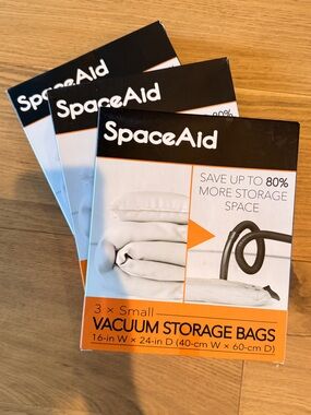 Small Vacuum Storage Bags - Clear 3 x 3-Packs = 9 Bags